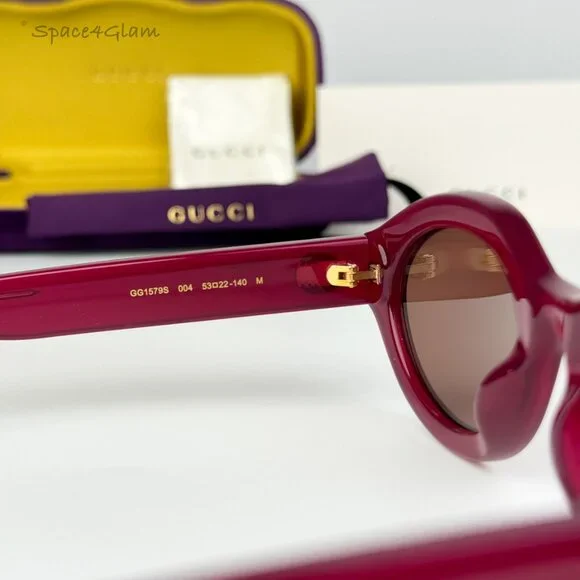 Gucci Women Sunglasses Fuchsia Brown Oval GG1579S 004 BRAND NEW Gucci | Accessories | Gucci Women Sunglasses Fuchsia Brown  main image 3